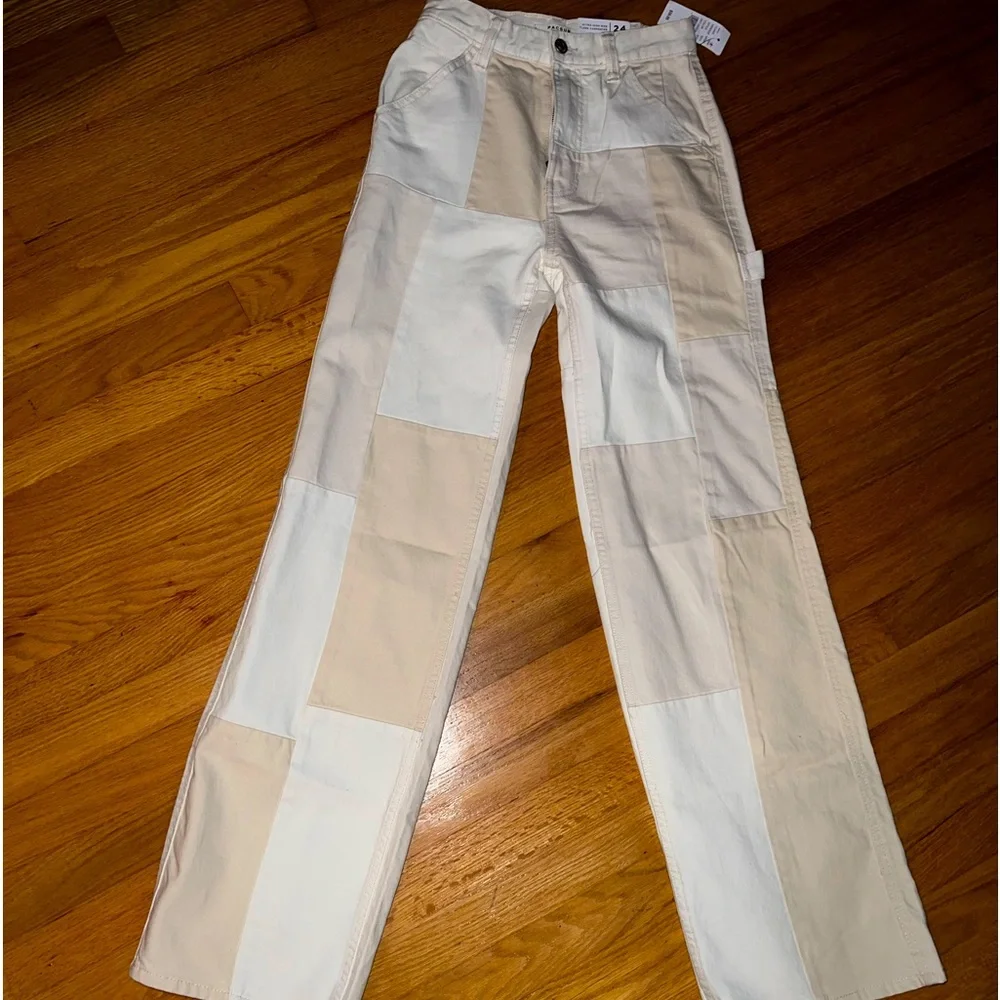 Patchwork Ultra High Waisted Flare Pants - Picture 2 of 5